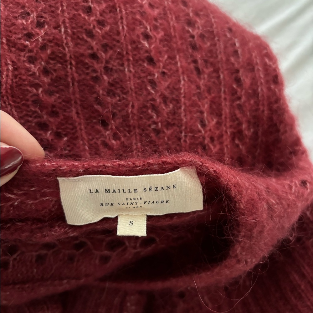 Sezane “Rosa” Open Back Mohair & Wool Sweater - Size Small - Picture 6 of 8